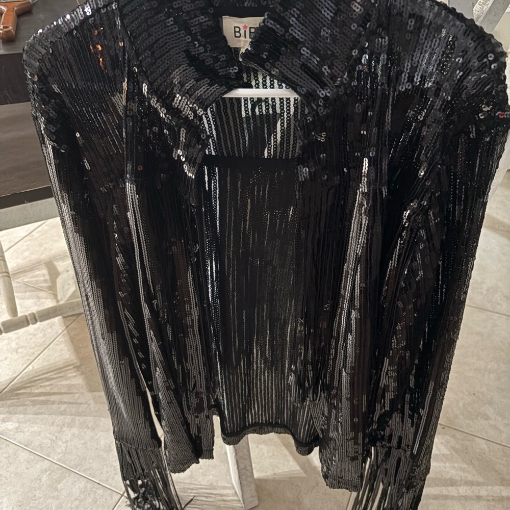 BiBi Black Sequins Small/medium could be used for a light jacket or a top. NW